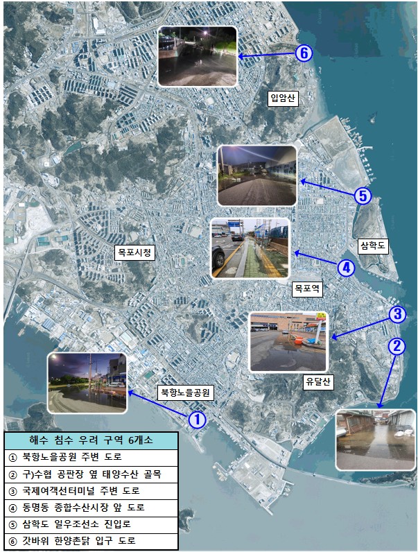 목포시, 조위 상승에 따른 해수 침수 대비 철저